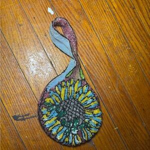 Colorful Beaded Sunflower Keychain